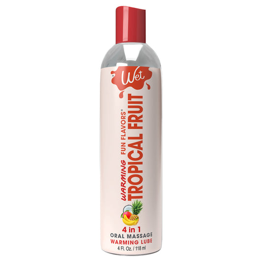 Wet Warming Fun Flavors - Tropical Fruit - 4 in 1 Lubricant 4 Oz | 716222204330 | Available at EroticWarehouse.com