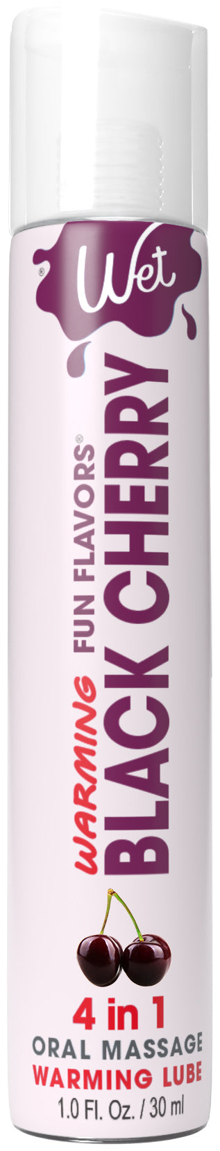 Wet Warming Fun Flavors - Black Cherry - 4 in 1 Lubricant 1 Oz | 716222204453 | Available at EroticWarehouse.com