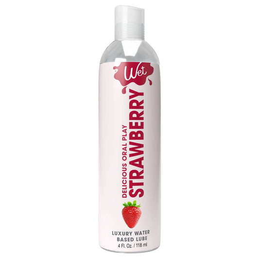 Wet Delicious Oral Play - Strawberry - Waterbased Flavored Lubricant 4 Oz | 716222215251 | Available at EroticWarehouse.com