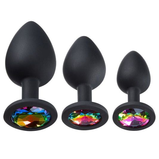 Cloud 9 Novelties Gems Silicone Anal Plug Set - Includes Small, Med & Large Size | 853545008129 | Available at EroticWarehouse.com