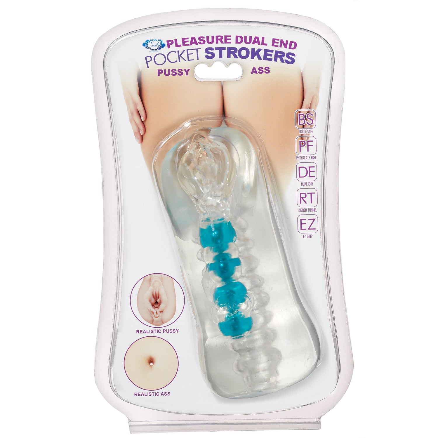 Personal Double Ended Beaded Pussy & Ass Stroker - Clear | 853545008525 | Available at EroticWarehouse.com