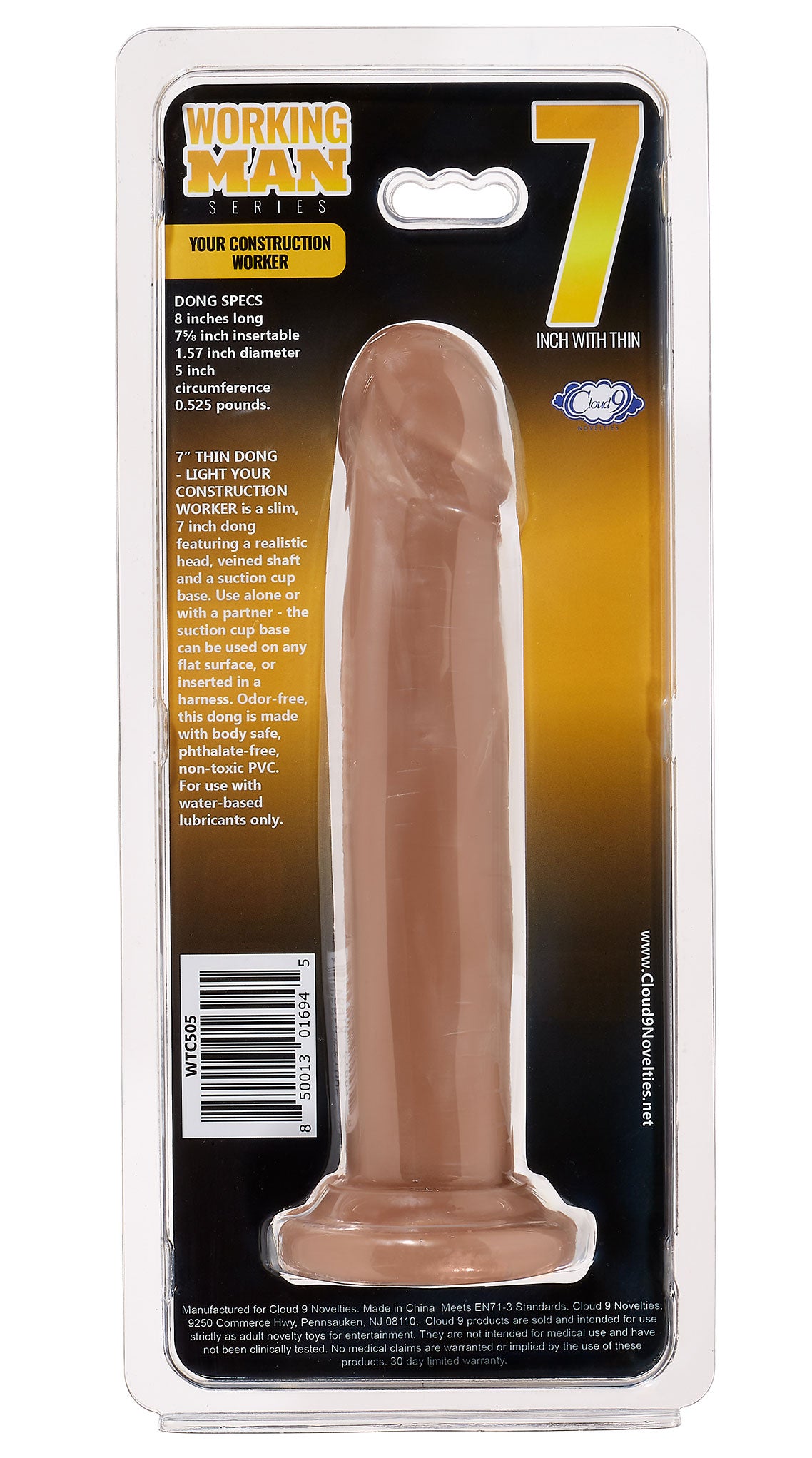 Cloud 9 Working Man 7 Inch - Your Construction Worker - Light | 850013016945 | Available at EroticWarehouse.com