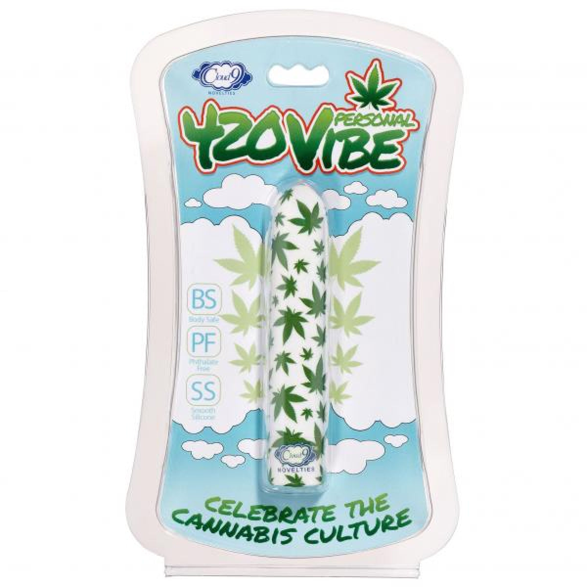 420 Slim Cannabis Leaf Vibe - White/green | 850047085139 | Available at EroticWarehouse.com
