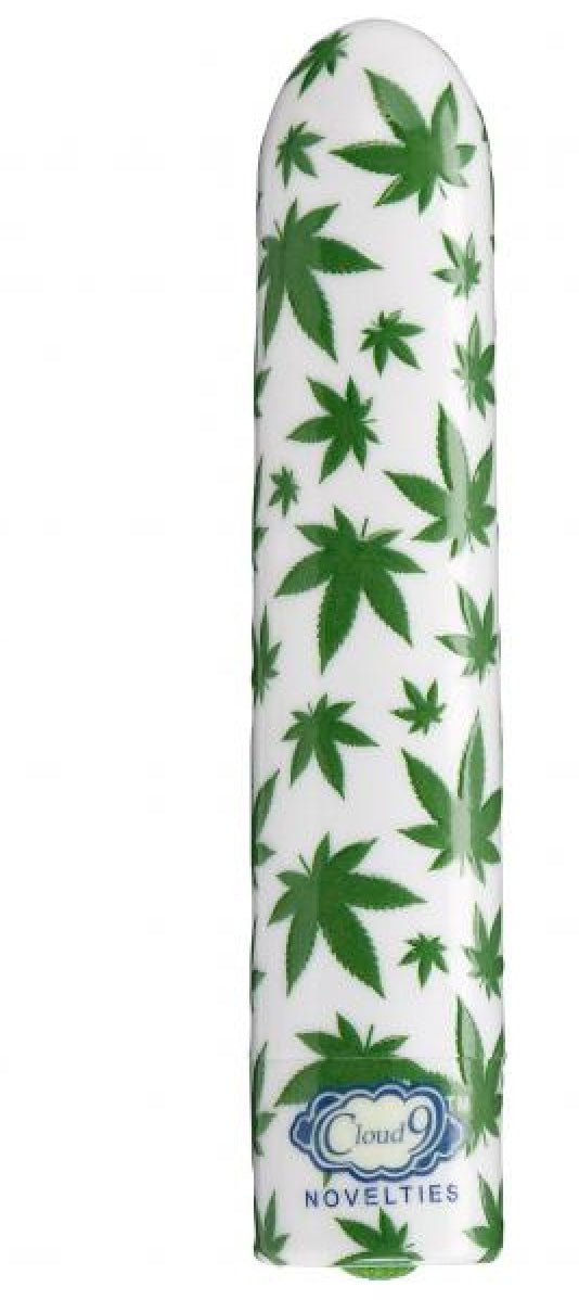 420 Slim Cannabis Leaf Vibe - White/green | 850047085139 | Available at EroticWarehouse.com