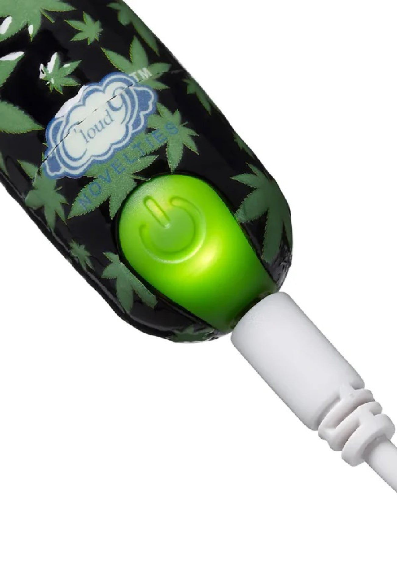 420 Stubby Vibe Cannabis Leaf - Black/green | 850047085146 | Available at EroticWarehouse.com