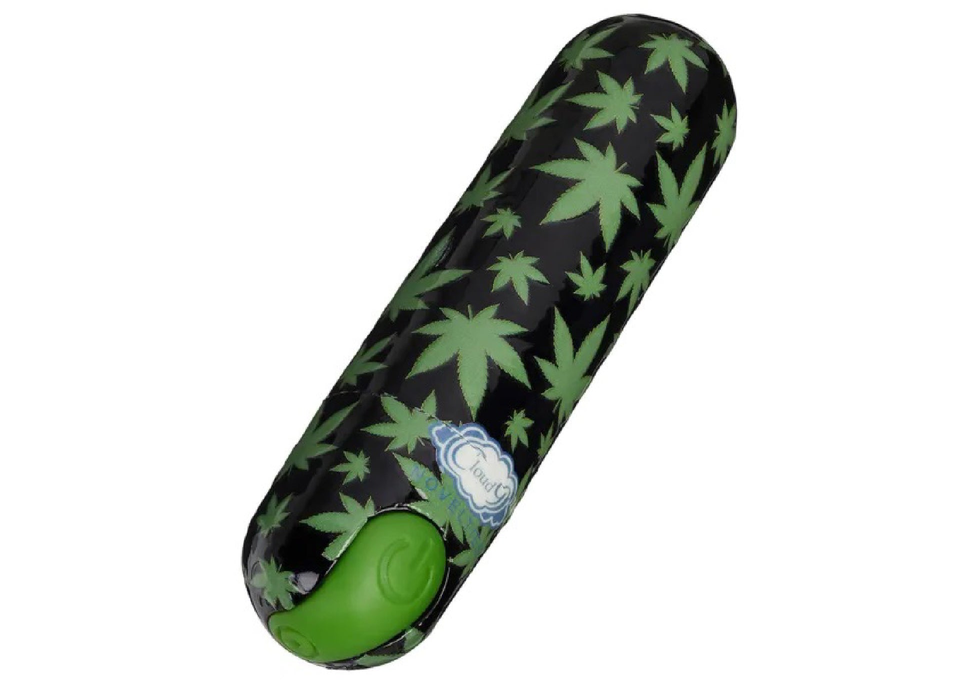 420 Stubby Vibe Cannabis Leaf - Black/green | 850047085146 | Available at EroticWarehouse.com