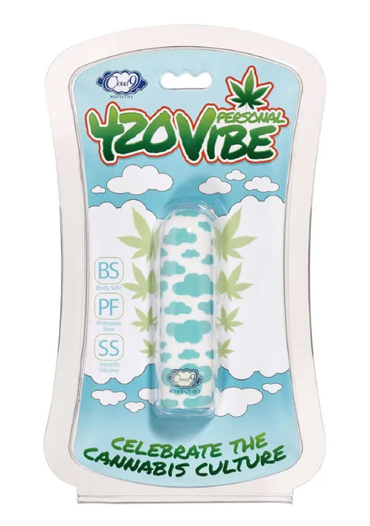 420 Stubby Vibe Cloud - White/blue | 850047085153 | Available at EroticWarehouse.com