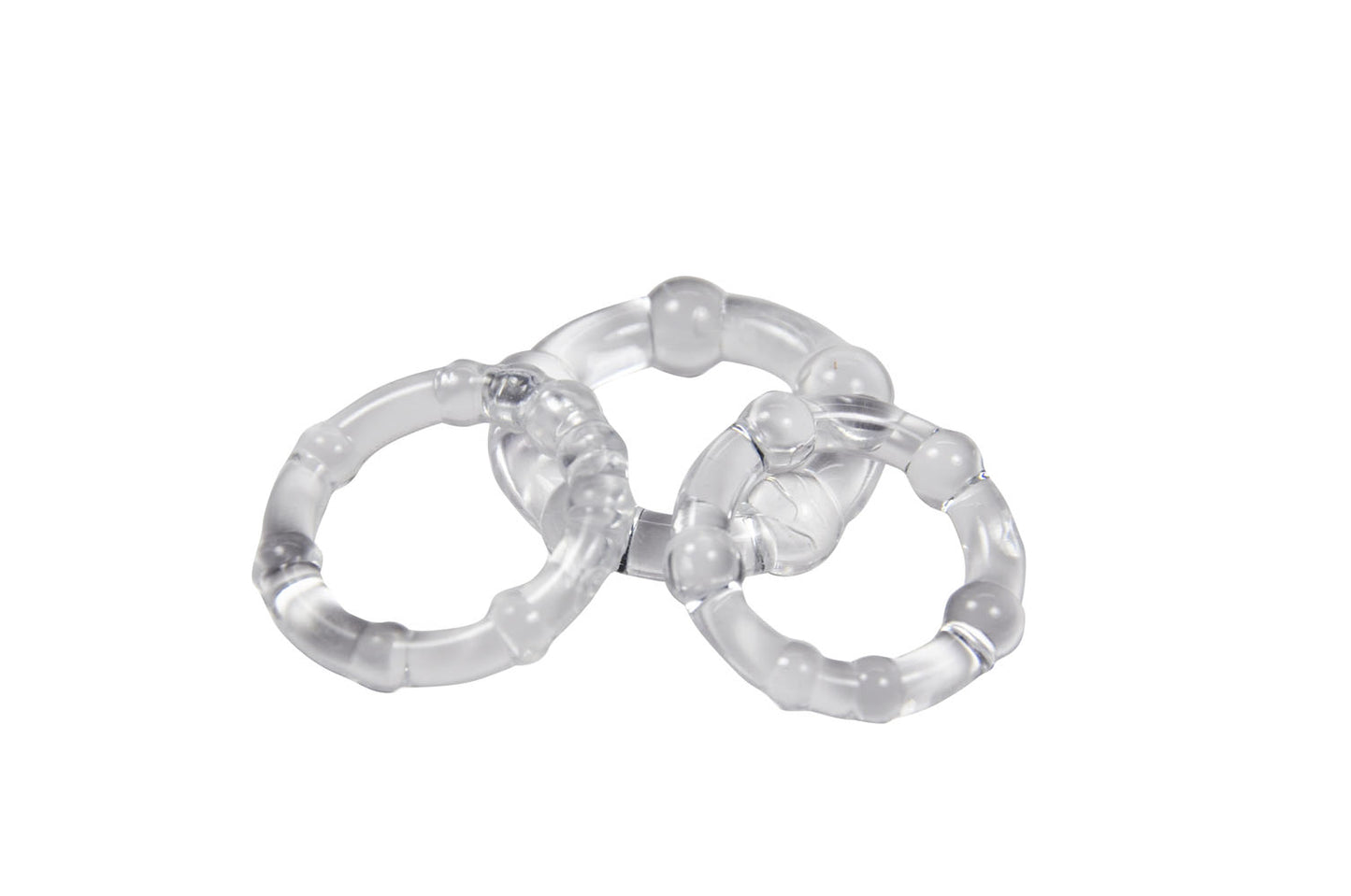 Cockring Combo Beaded - Clear | 635346638312 | Available at EroticWarehouse.com