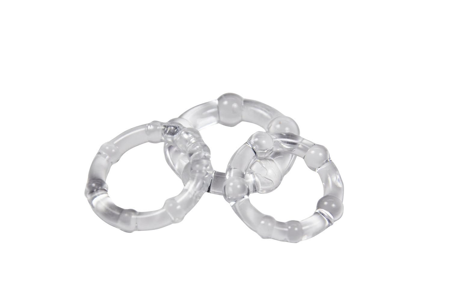 Cockring Combo Beaded - Clear | 635346638312 | Available at EroticWarehouse.com