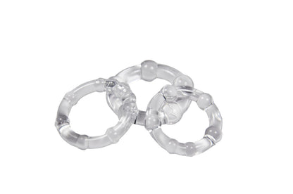Cockring Combo Beaded - Clear | 635346638312 | Available at EroticWarehouse.com
