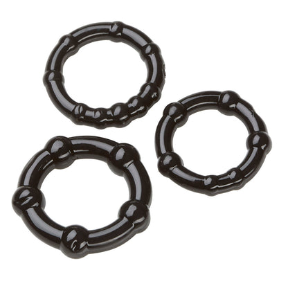 Cockring Combo Beaded - Black | 635346638411 | Available at EroticWarehouse.com