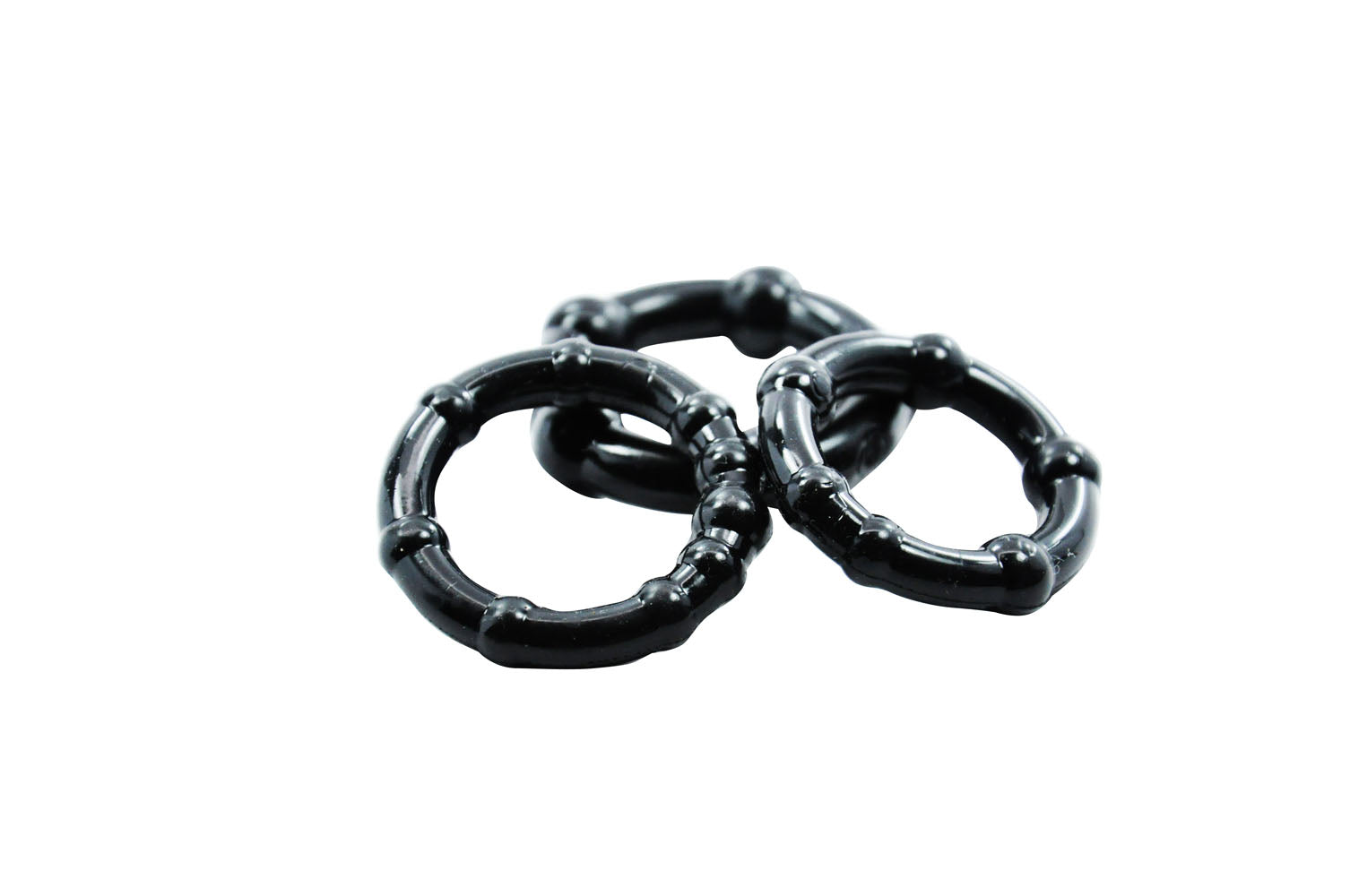 Cockring Combo Beaded - Black | 635346638411 | Available at EroticWarehouse.com