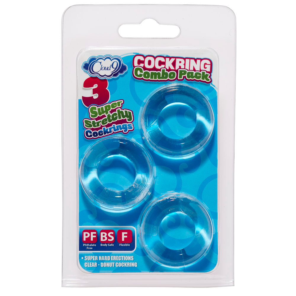 Cockring Combo Clear | 635346638428 | Available at EroticWarehouse.com