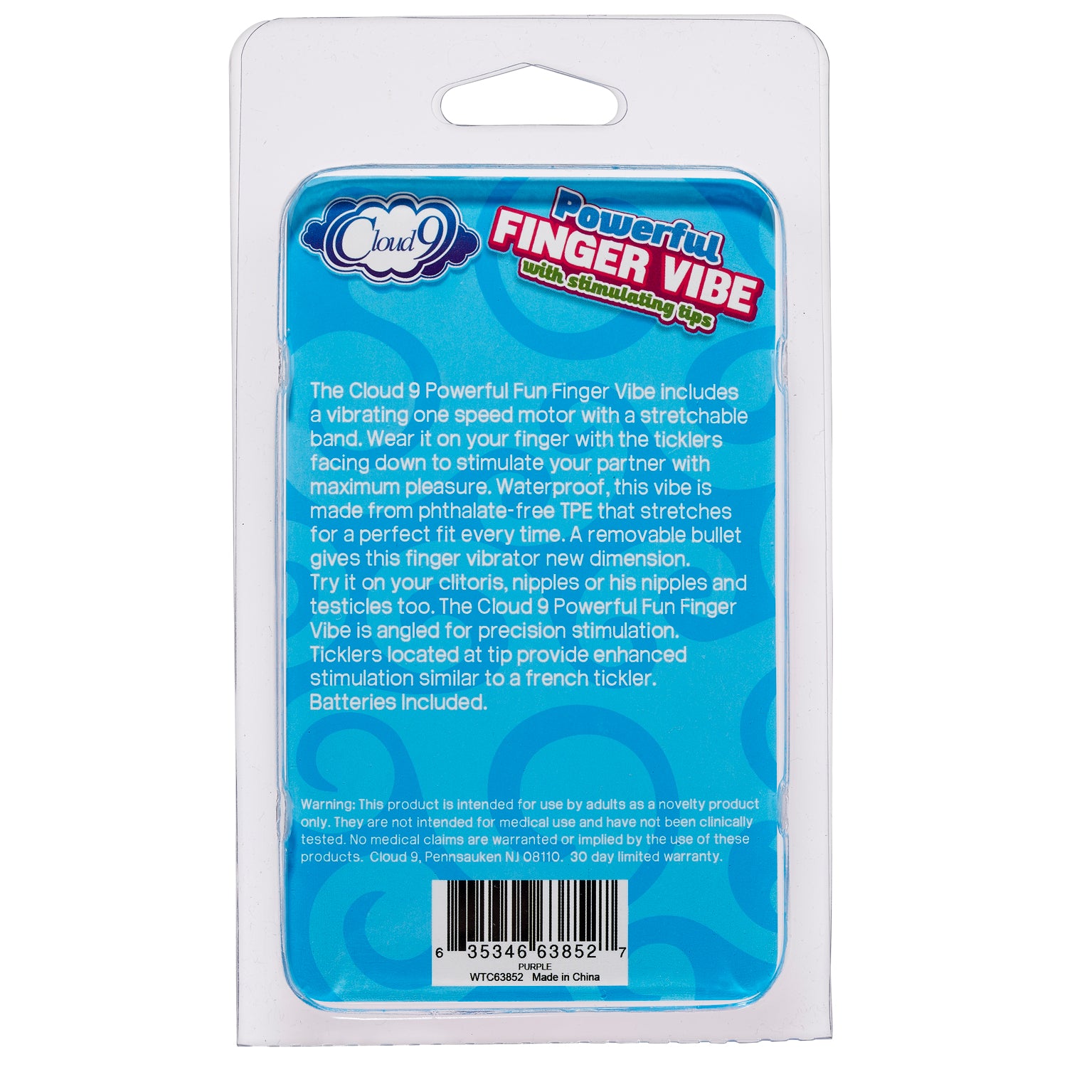 Finger Vibe W/stimulating Tips Purple | 635346638527 | Available at EroticWarehouse.com