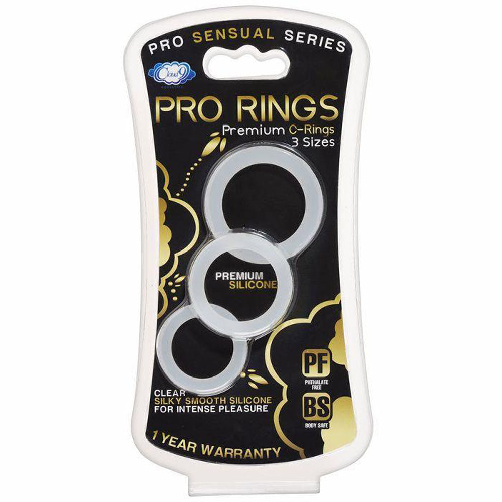 Cloud 9 Pro Sensual Silicone Cock Ring 3 Pack | 685239852127 | Available at EroticWarehouse.com