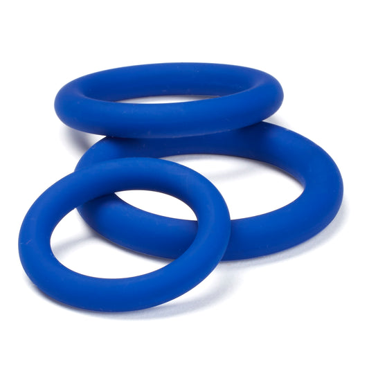 Pro Sensual Silicone Cock Ring 3 Pack - Blue | 685239852141 | Available at EroticWarehouse.com