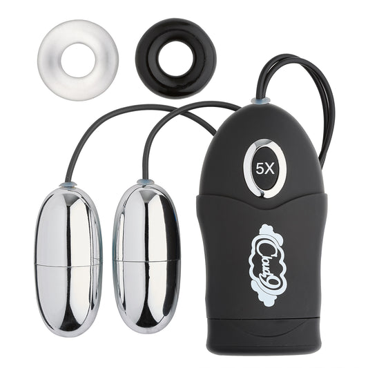 D Wtc Dual Egg Vibrator Black by Cloud 9 Novelties 685239852226 available at EroticWarehouse.com