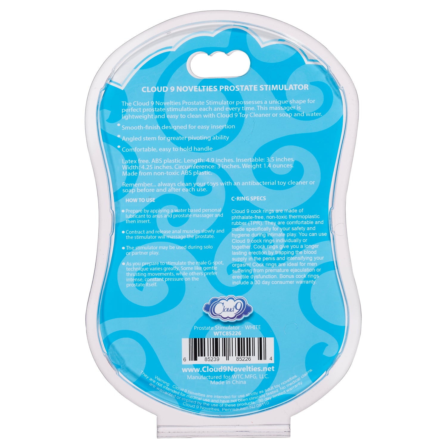 Prostate Stimulator Kit White W/c Rings | 685239852264 | Available at EroticWarehouse.com