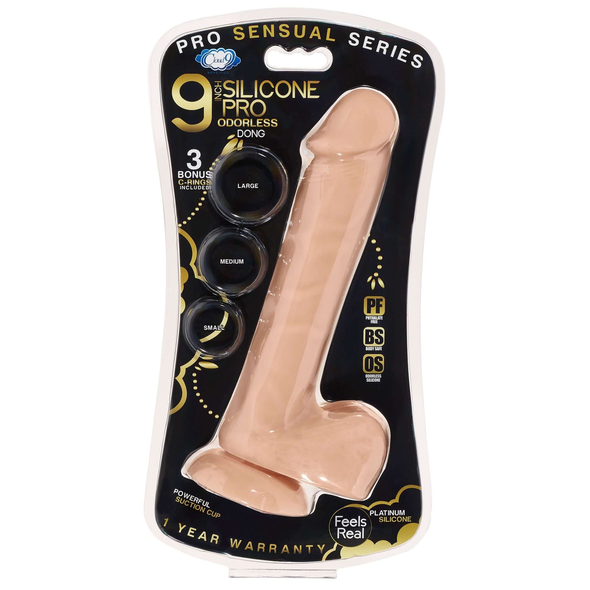 9 Inch Silicone Pro Odorless Dong - Flesh | 685239852882 | Available at EroticWarehouse.com