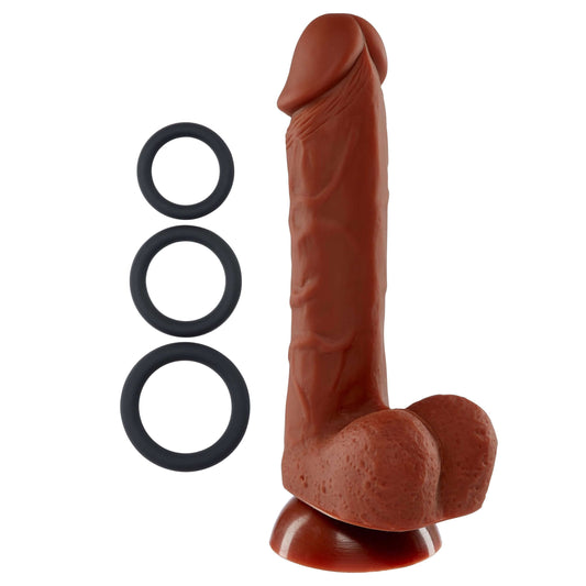 7 Inch Silicone Pro Odorless Dong - Brown | 685239852912 | Available at EroticWarehouse.com