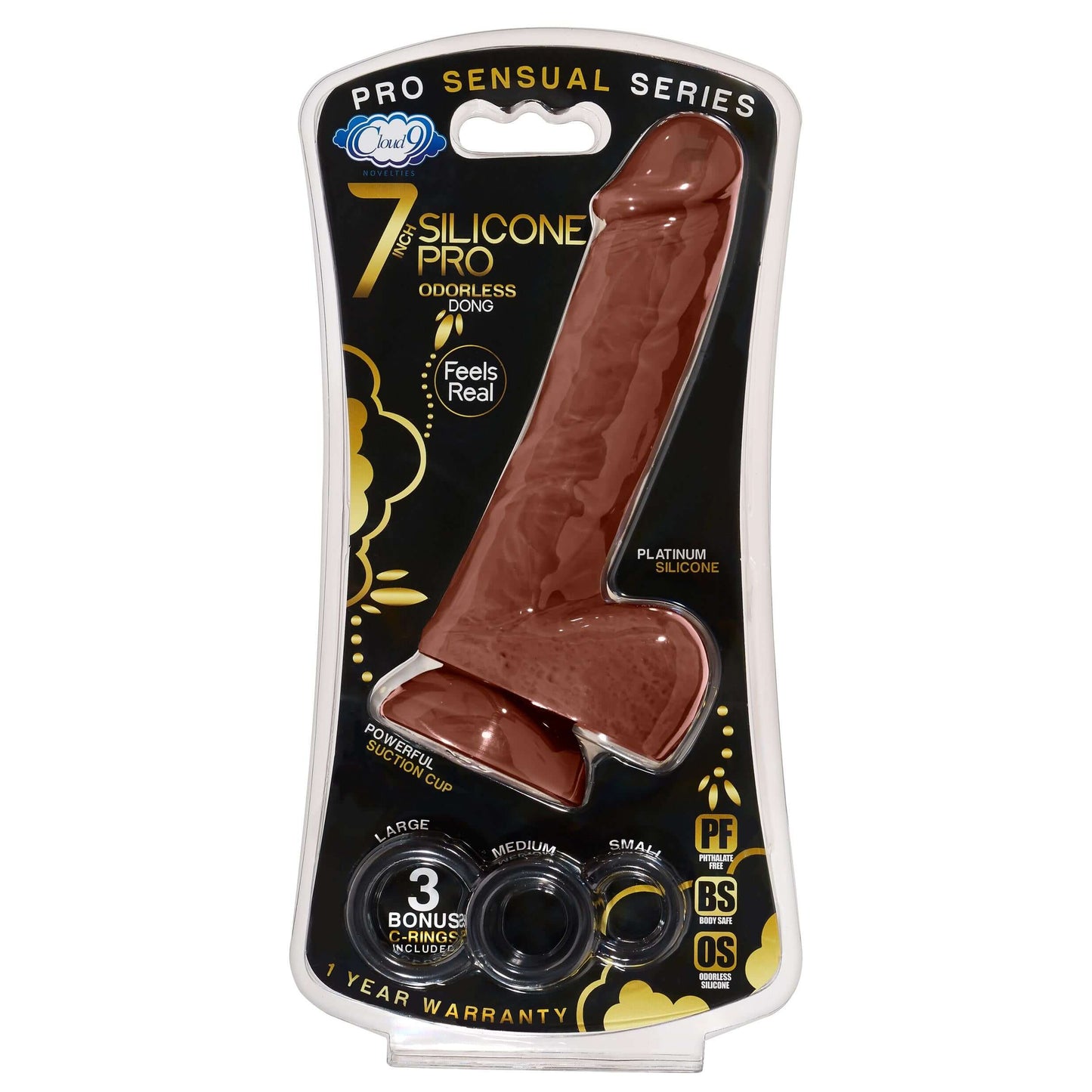 7 Inch Silicone Pro Odorless Dong - Brown | 685239852912 | Available at EroticWarehouse.com