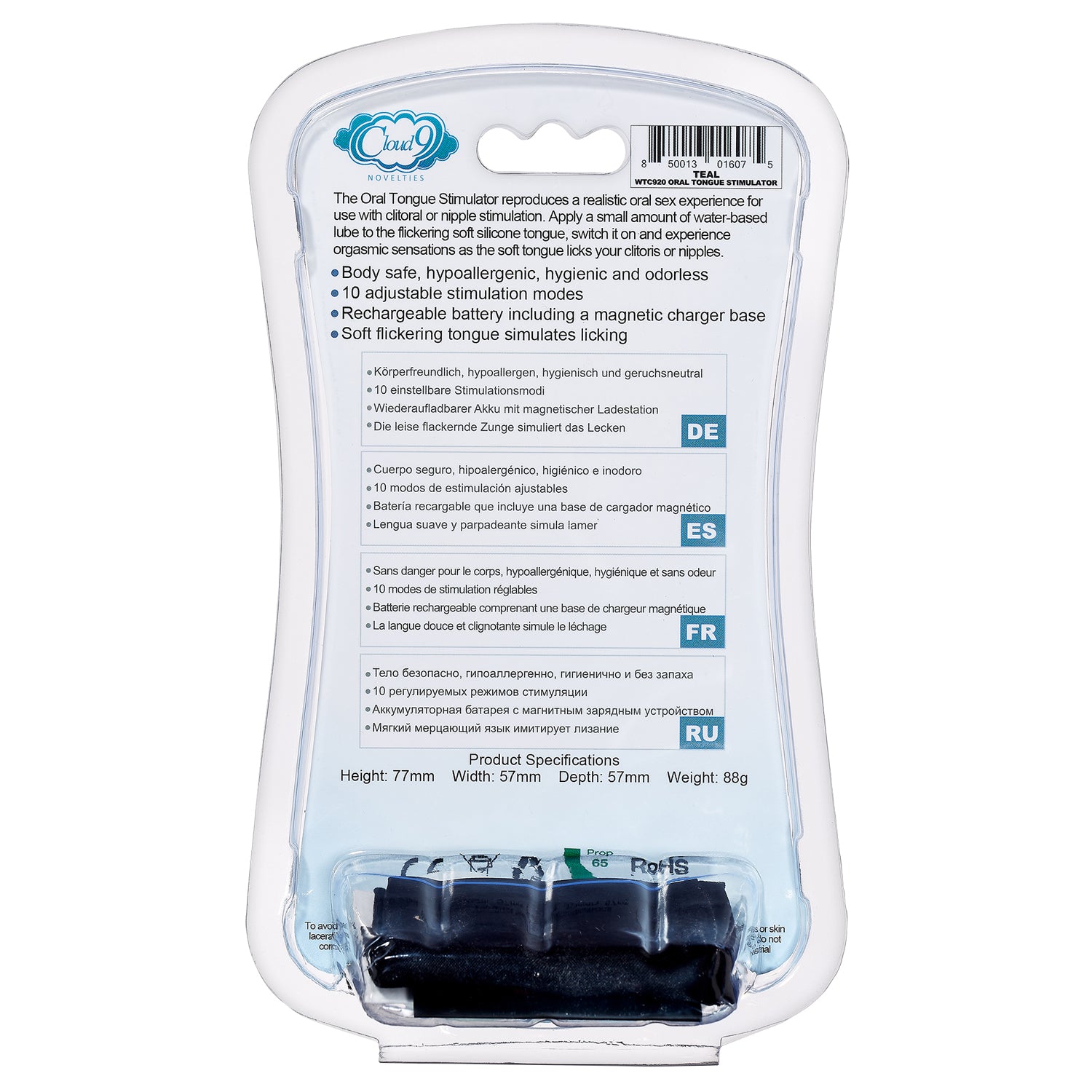 Health and Wellness Flutter Oral Tongue Stimulator Teal | 850013016075 | Available at EroticWarehouse.com