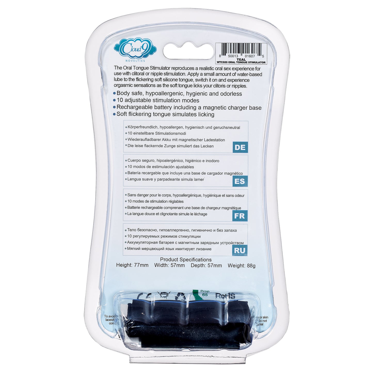 Health and Wellness Flutter Oral Tongue Stimulator Purple | 850013016082 | Available at EroticWarehouse.com