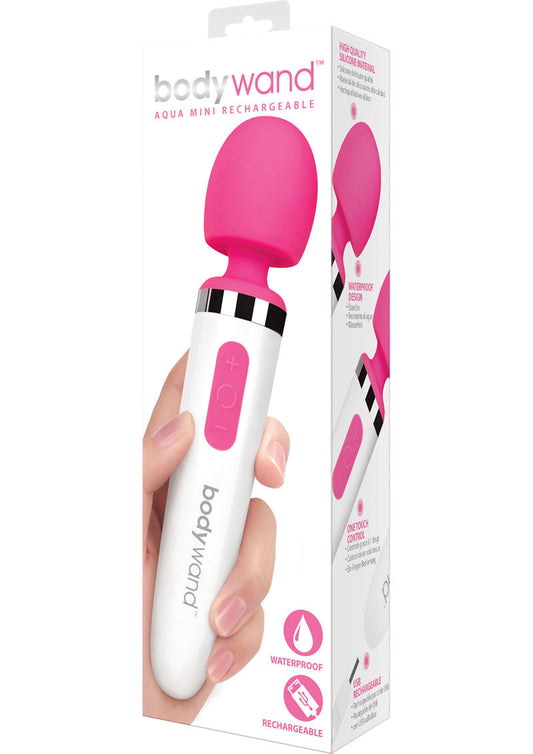 Bodywand Aqua Mini Silicone Rechargeable Massager - Pink | 726633977594 | Available at EroticWarehouse.com