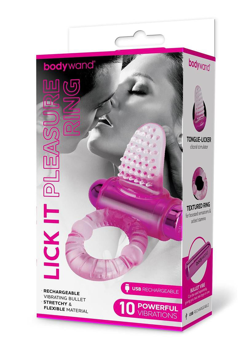 Bodywand Rechargeable Lick It Pleasure Ring - Pink | 848416013289 | Available at EroticWarehouse.com