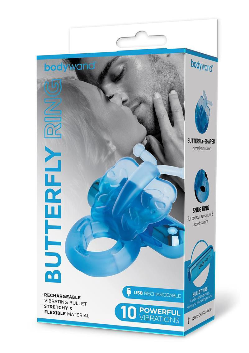 Bodywand Rechargeable Butterfly Ring - Blue | 848416013319 | Available at EroticWarehouse.com