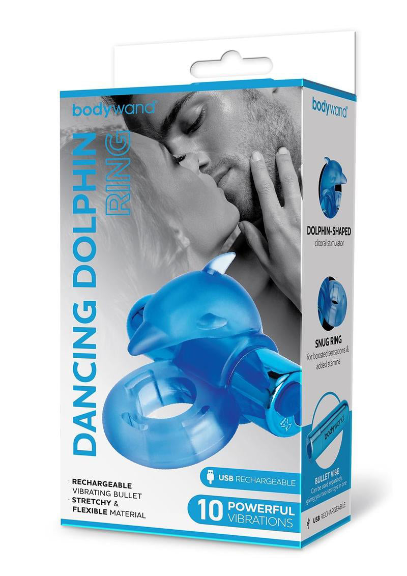 Bodywand Rechargeable Dancing Dolphin Ring - Blue | 848416013333 | Available at EroticWarehouse.com