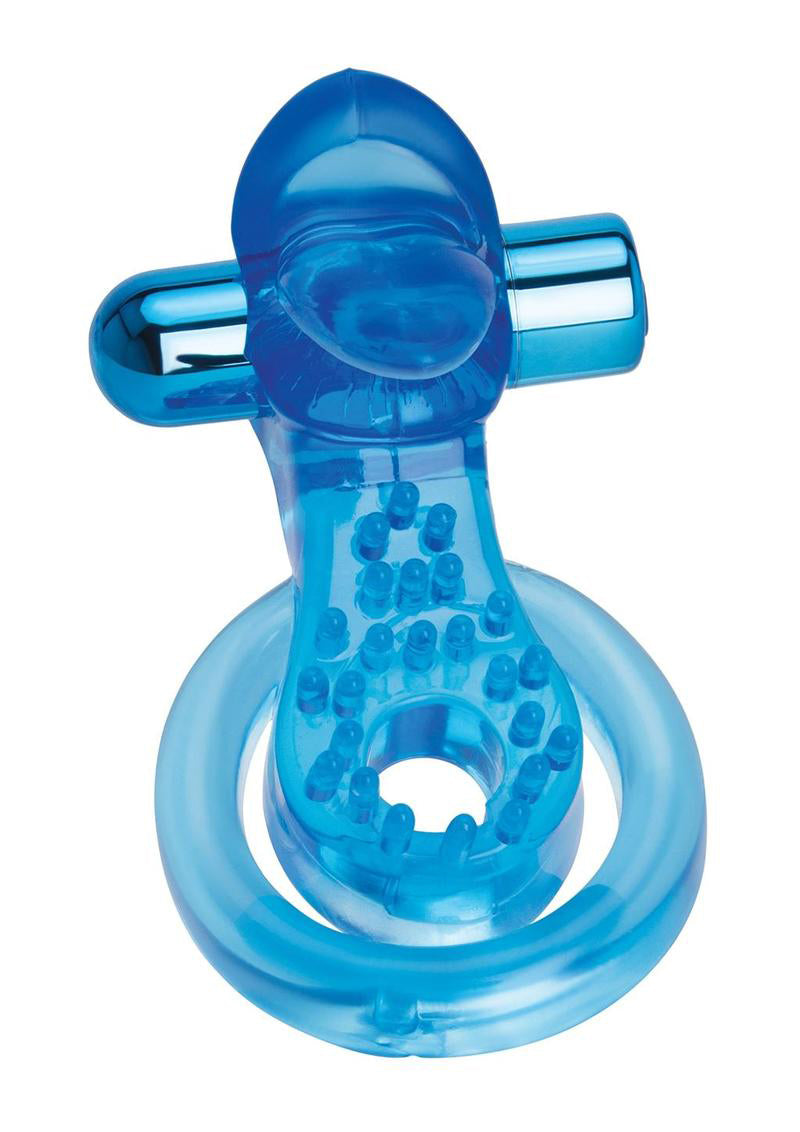 Bodywand Rechargeable Duo Ring With Clit Tickler - Blue | 848416013357 | Available at EroticWarehouse.com