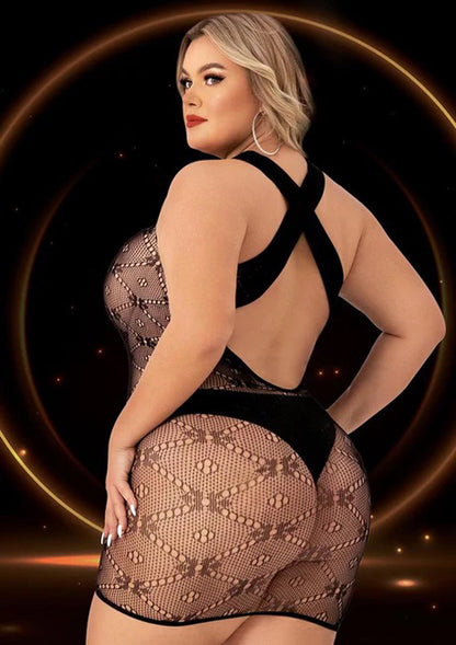 Halter Top Mini Dress - Queen Size - Black | 848416014187 | Available at EroticWarehouse.com