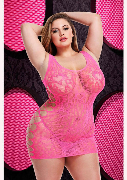 Leopard Lace Mini Dress - Queen - Pink | 848416003761 | Available at EroticWarehouse.com