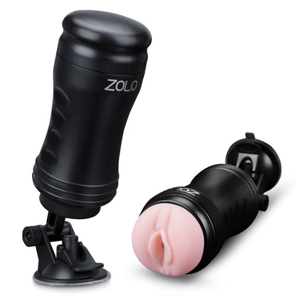 Zolo Solo Flesh Discreet Suction Mounted Pussy Style Masturbator | 848416003976 | Available at EroticWarehouse.com