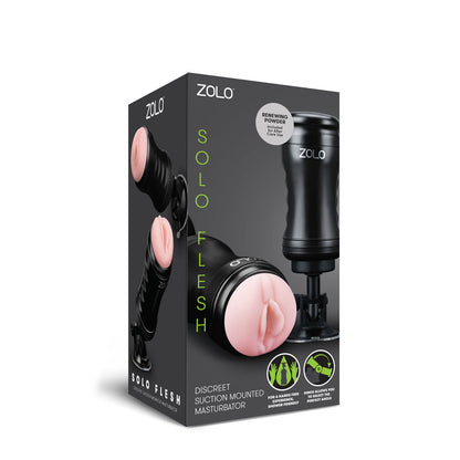 Zolo Solo Flesh Discreet Suction Mounted Pussy Style Masturbator | 848416003976 | Available at EroticWarehouse.com