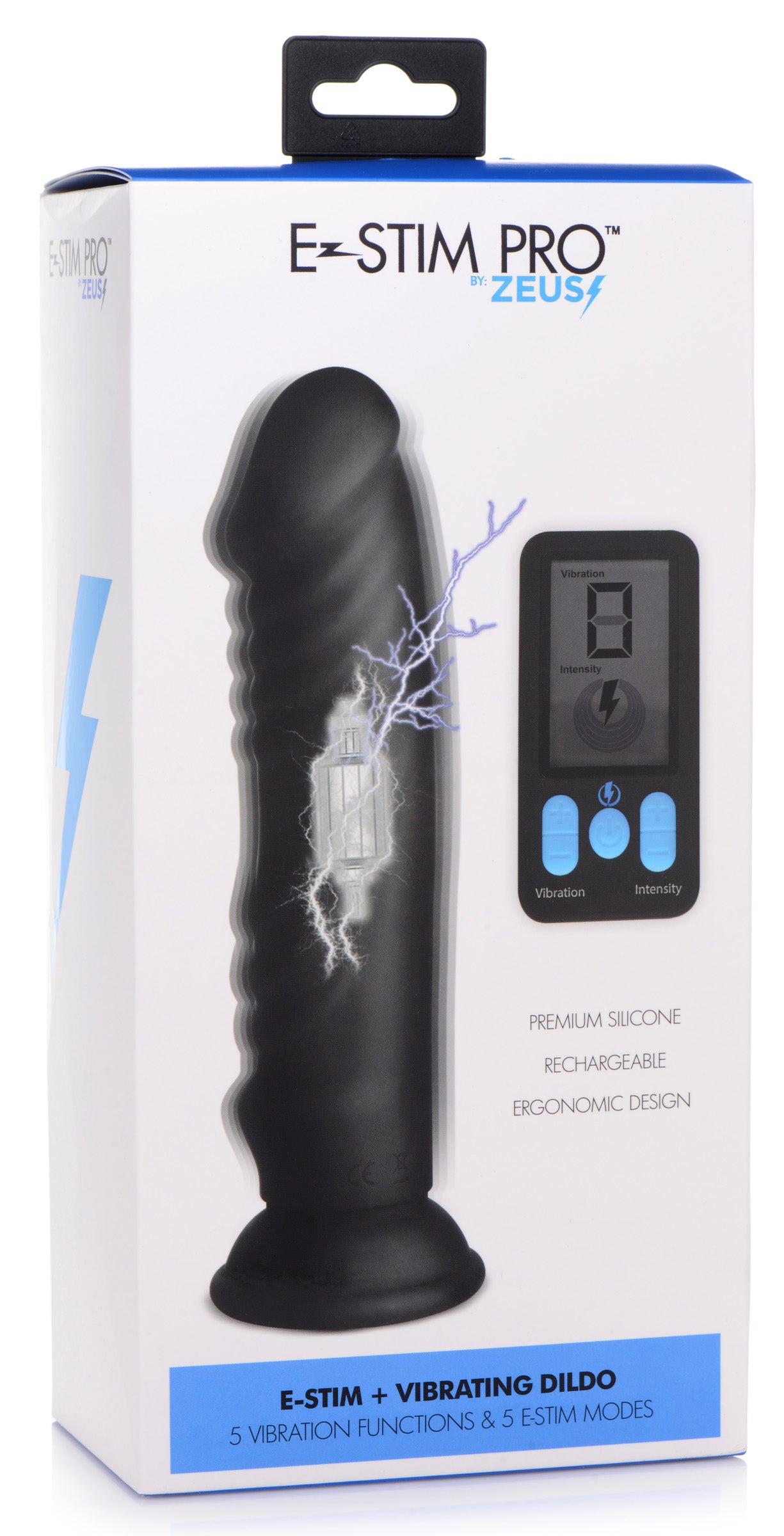 E-Stim and Vibrating Dildo With Remote - Black | 848518042613 | Available at EroticWarehouse.com