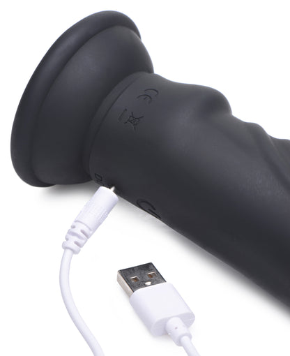 E-Stim and Vibrating Dildo With Remote - Black | 848518042613 | Available at EroticWarehouse.com