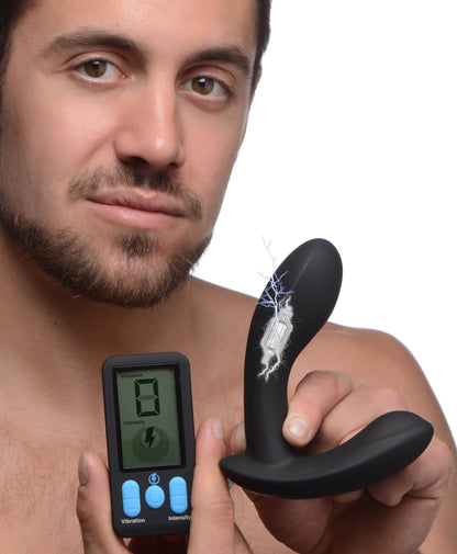 E-Stim and Vibrating Prostate Massager - Black | 848518042637 | Available at EroticWarehouse.com