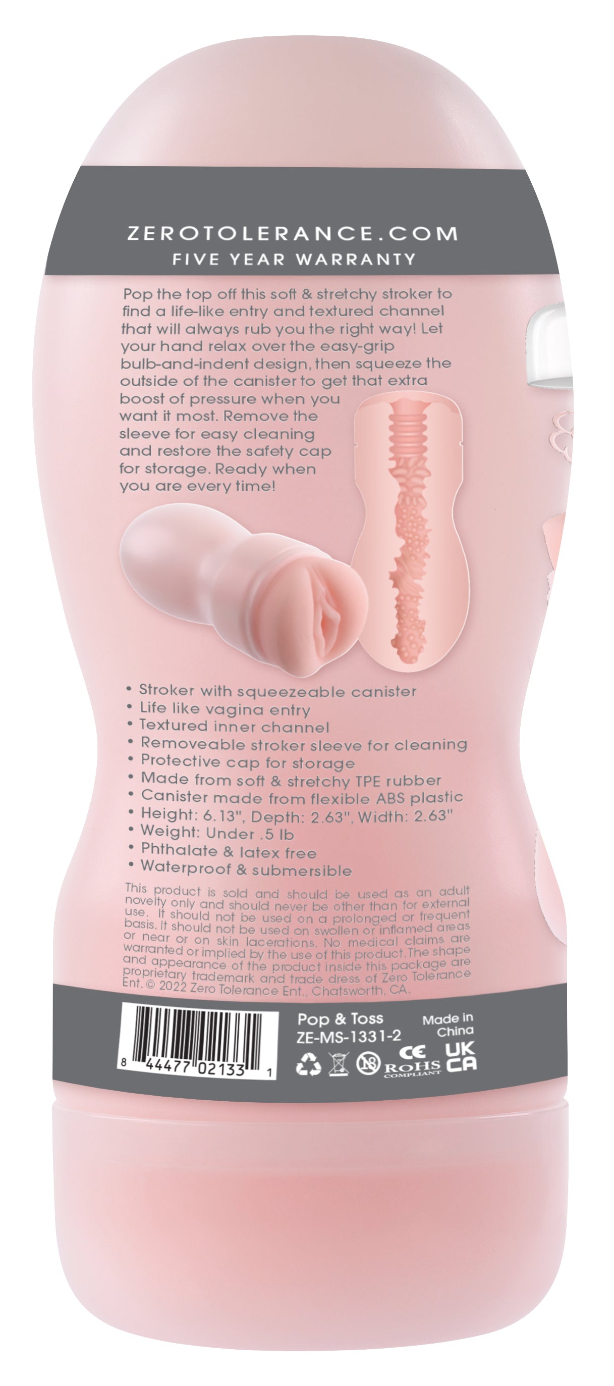 Pop and Toss - Light Pussy Stroker | 844477021331 | Available at EroticWarehouse.com