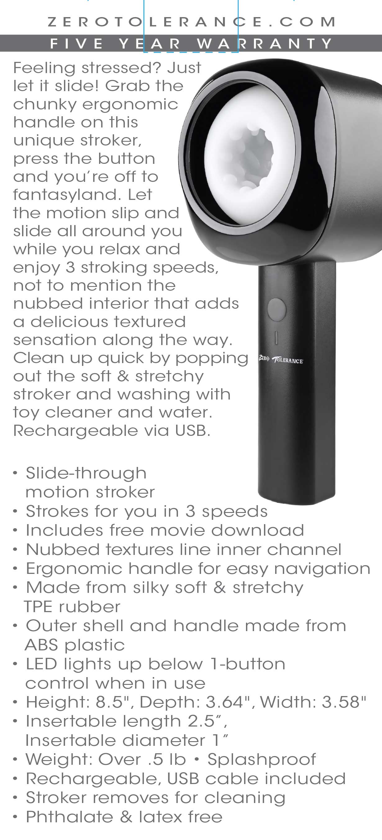 Zero Tolerance Let It Slide Stroker Wand | 844477021720 | Available at EroticWarehouse.com