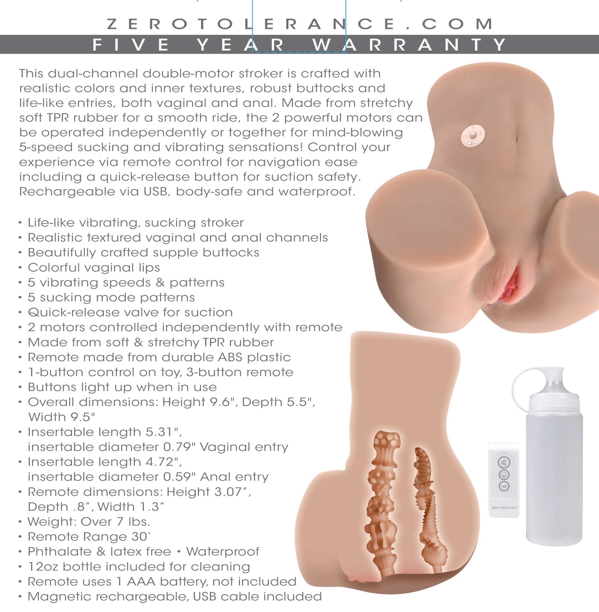 Rear Beauty Vibrating Sucking Ass And Pussy Style Stroker | 844477021751 | Available at EroticWarehouse.com