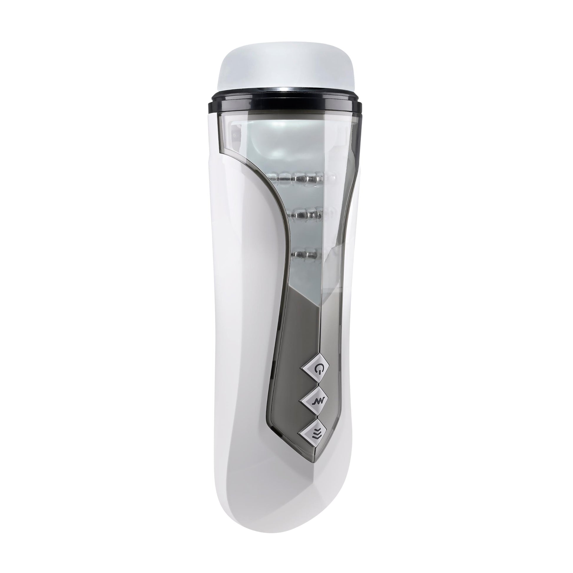 Stroking Buddy Thrusting Vibrating And Spinning Stroker - White | 844477022833 | Available at EroticWarehouse.com