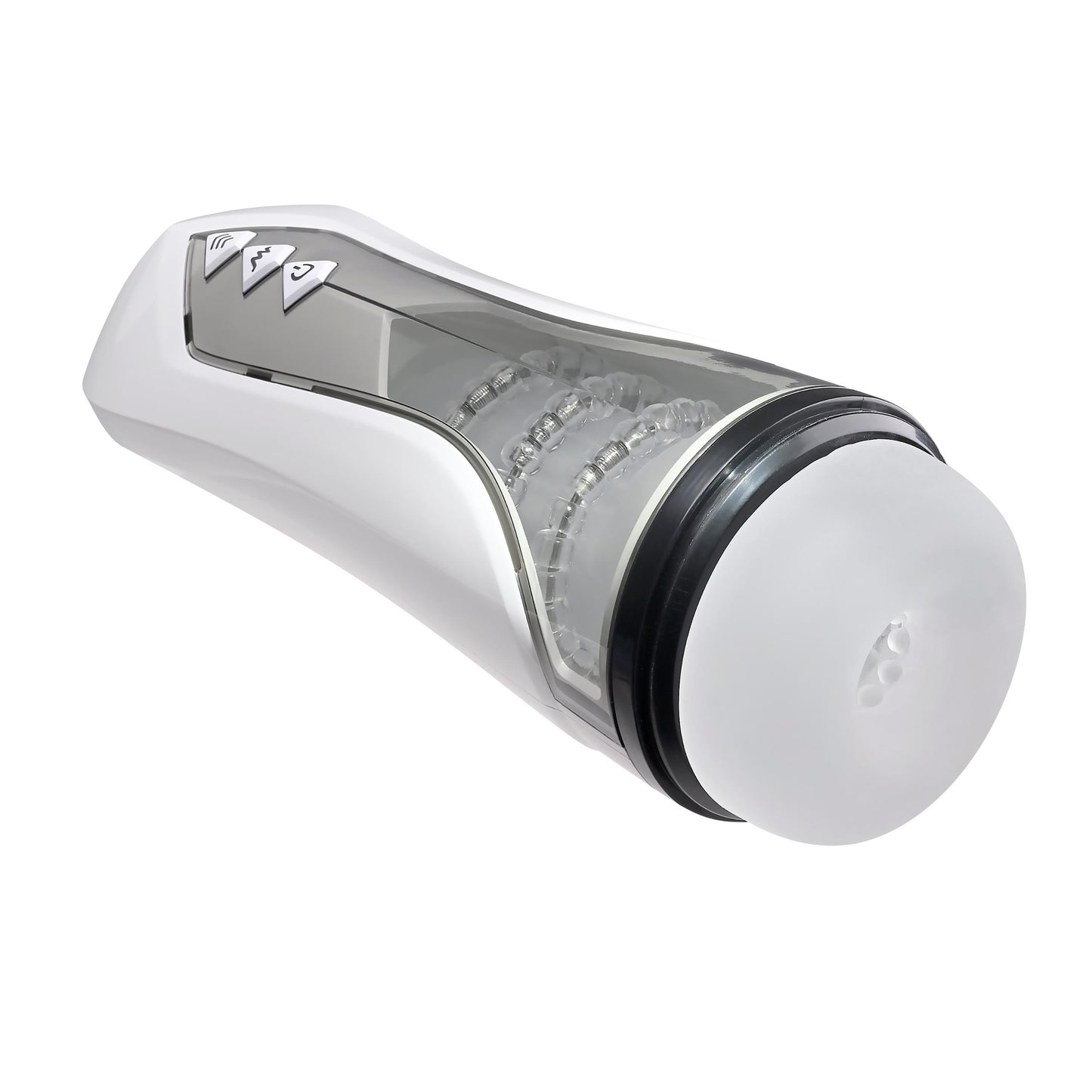 Stroking Buddy Thrusting Vibrating And Spinning Stroker - White | 844477022833 | Available at EroticWarehouse.com
