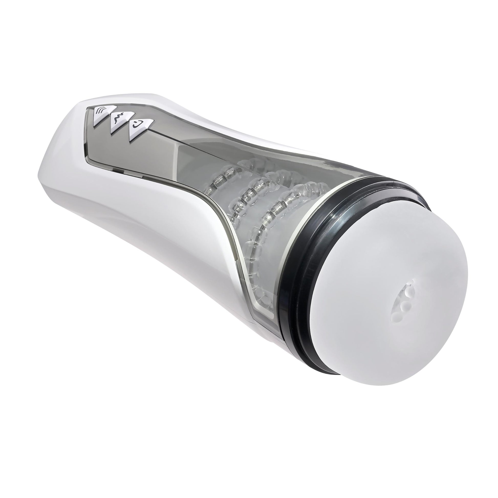 Stroking Buddy Thrusting Vibrating And Spinning Stroker - White | 844477022833 | Available at EroticWarehouse.com