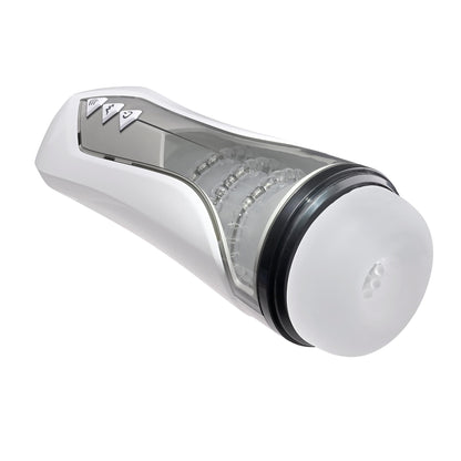 Stroking Buddy Thrusting Vibrating And Spinning Stroker - White | 844477022833 | Available at EroticWarehouse.com