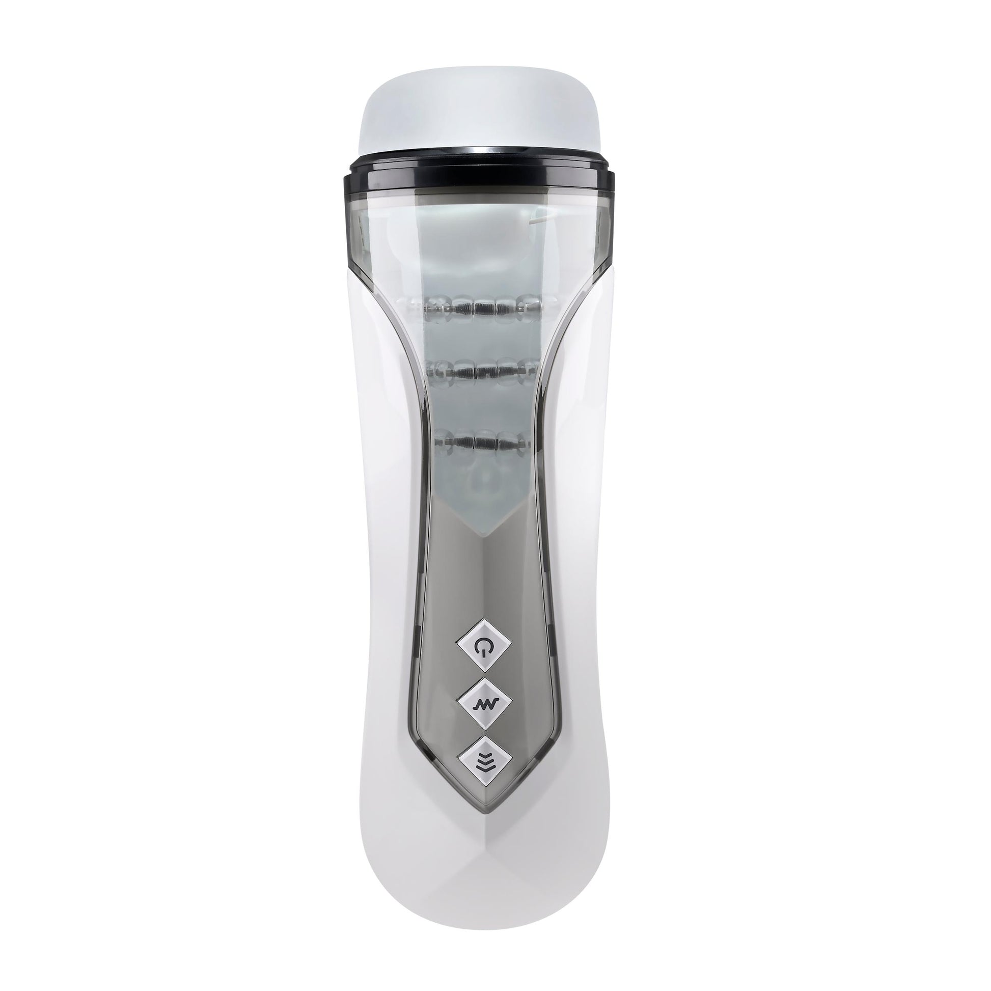 Stroking Buddy Thrusting Vibrating And Spinning Stroker - White | 844477022833 | Available at EroticWarehouse.com