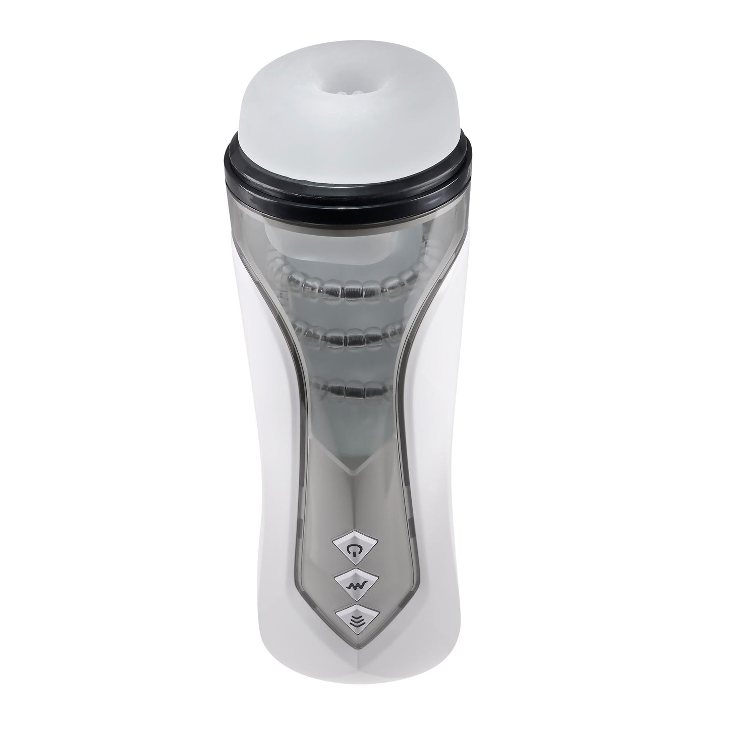 Stroking Buddy Thrusting Vibrating And Spinning Stroker - White | 844477022833 | Available at EroticWarehouse.com
