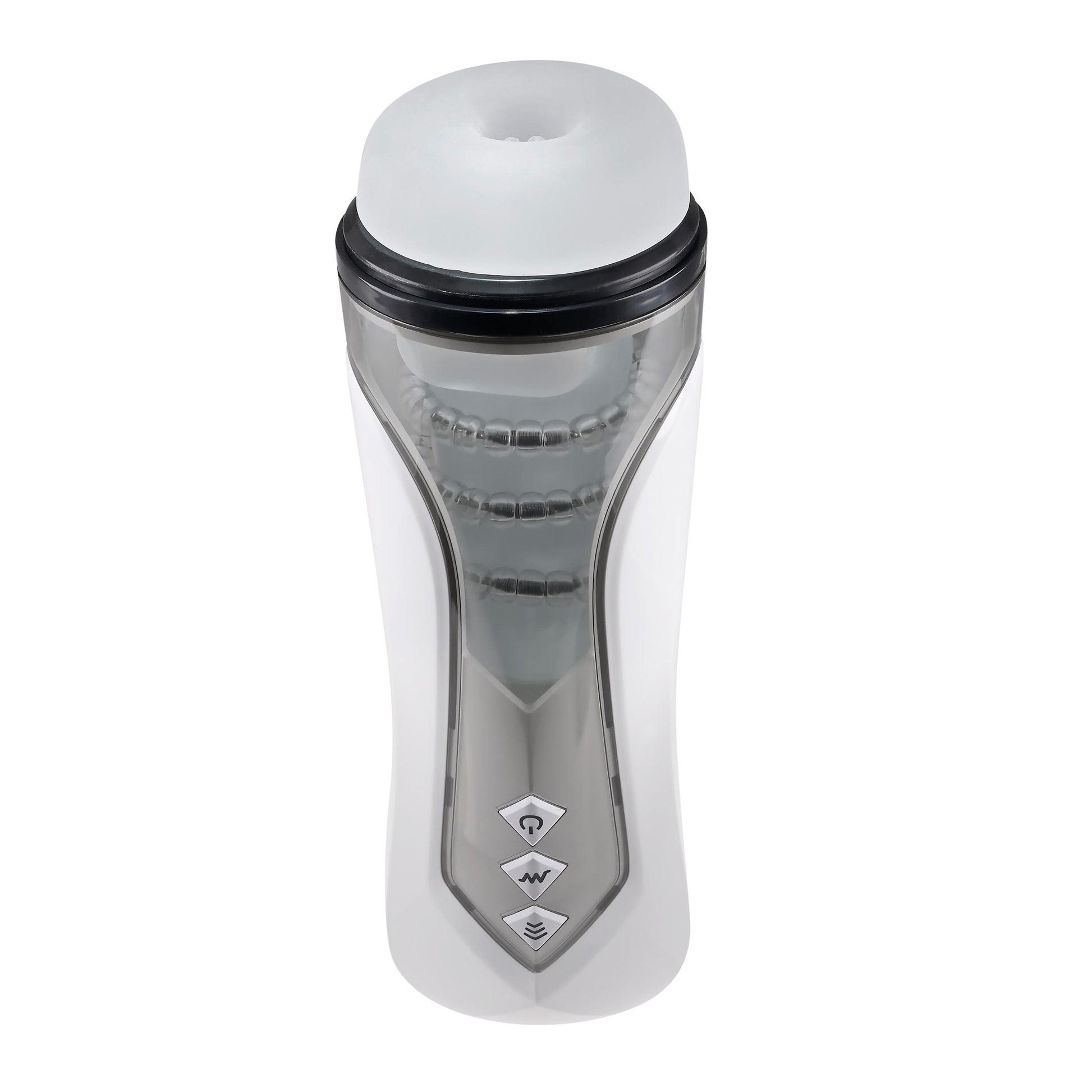 Stroking Buddy Thrusting Vibrating And Spinning Stroker - White | 844477022833 | Available at EroticWarehouse.com