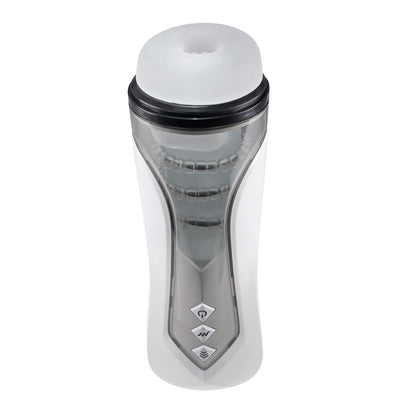 Stroking Buddy Thrusting Vibrating And Spinning Stroker - White | 844477022833 | Available at EroticWarehouse.com